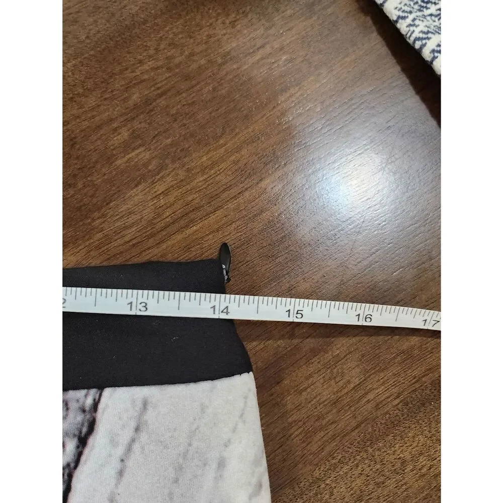 Zara Black And White Marble Mini Skirt